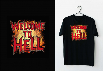 Welcome to hell black t-shirt design png hd mockup
