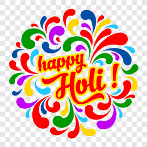 Transparent Happy Holi Floral Design, Free PNG download