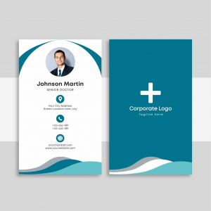 Blue Corporate elegant simple business card vector free