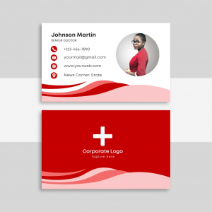 Corporate elegant simple business card vector free