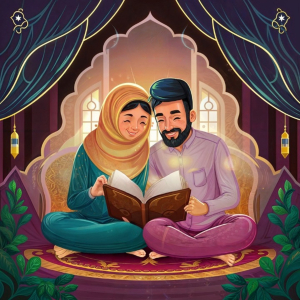 Muslim couple reading Quran HD stock Images download for free