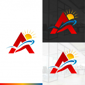 Corporate gradient A logo alphabet vector free