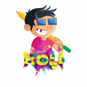a boy play holi png image, happy holi vector png image design