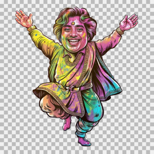 Holi cartoon character in 2d download for free