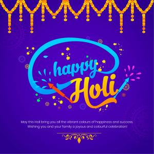 Indian Festival happy holi wishes card vector free