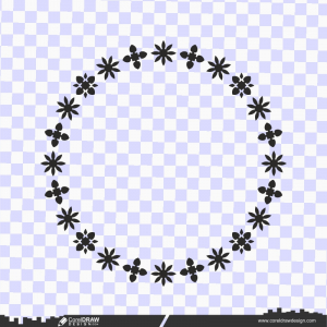 rounded  floral frame design PNG vector
