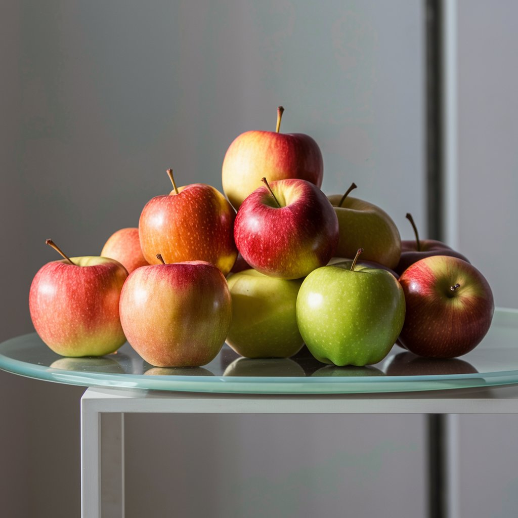 Closeup of apples fruit in product professional photography