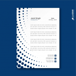 Cool company blue letterhead free vector template