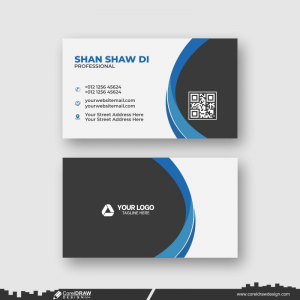 corporate blue business card design cdr