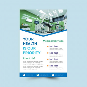 Corporate hospital medical flyer vector free