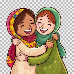 Eid Mubarak wishing a girls PNG image download for free