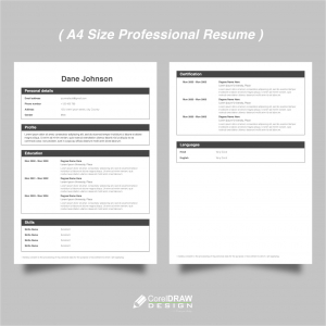 Professional Simple Resume Job Vector free cdr