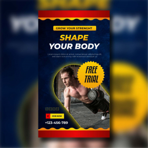 Shape your body social media story template vector free coreldraw cdr