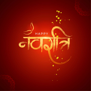 Traditional hindi calligraphy brush happy navratri lettering wishes card vector coreldraw cdr