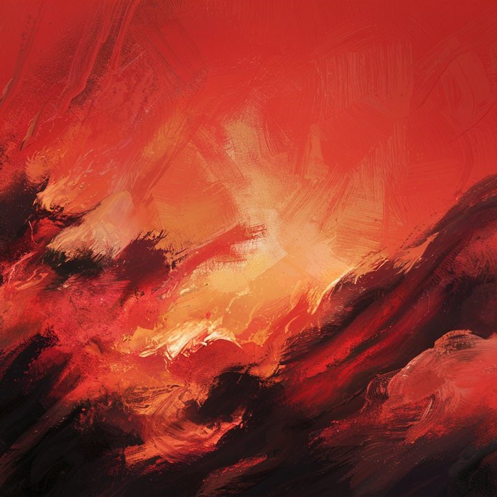 Vibrant red oil painting background stock image