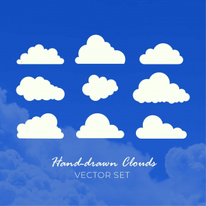 Beautiful Abstract hand drawn clouds vector set free