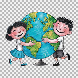 Earth day cartoon character PNG image download for free