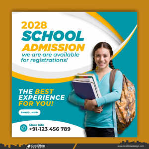 school admission 2024 banner template Premium cdr