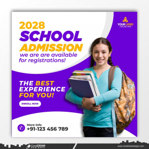 school admission 2024 banner template Premium