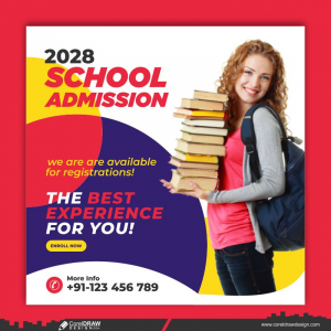 school admission 2024 banner template Premium vector