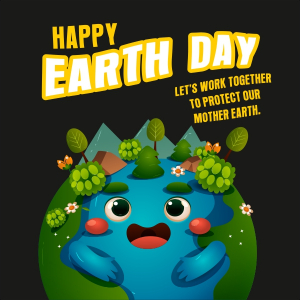 Creative Happy Earth Day 22 April Vector Typoghraphy WIshing Design Download For Free