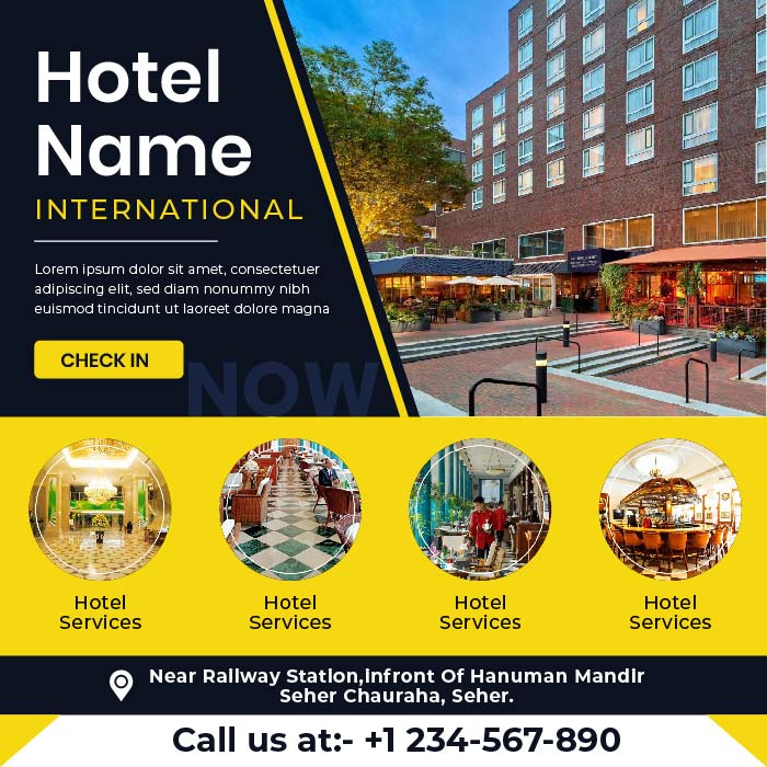 Abstract hotel advertisement banner promotion vector coreldraw cdr