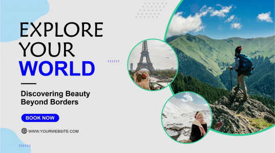 Explore Your World Creative Banner Design, Travel Agency Social Media Banner, Free Design Template in CorelDraw Design