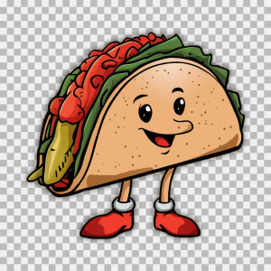 Taco cartoon character Png image download for free