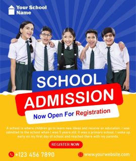 New School Admission Poster And Banner Vector Design Download For Free