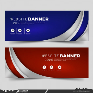 Abstract Website Banner Design blue & red download corel draw design
