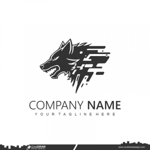aggressive wolf logo design template cdr download