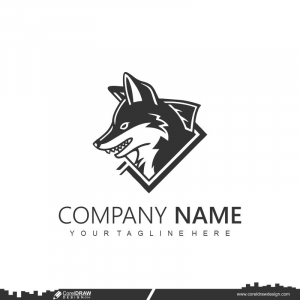professional custom wolf logo design template cdr download