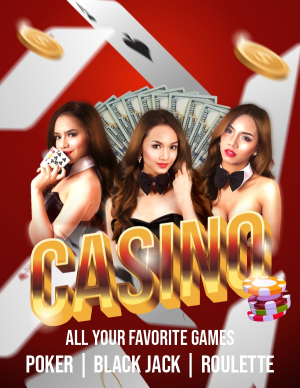 Casino Red Theme Template Flyer Design With Free Cdr File Download For Free