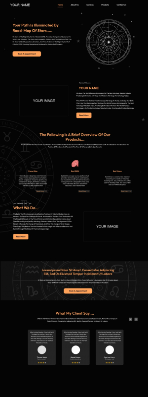 Creative Dark Theme Astrology Website UI Design Download For Free