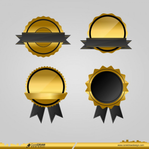 golden badges isolated vector design