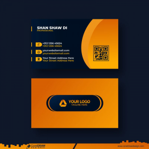 yellow corporate business card design cdr download