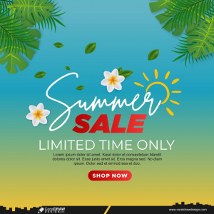 hello summer sale banner 2024 design cdr download Now