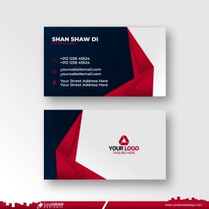 corporate red abstract business card design vector