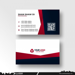 corporate red abstract business card design 2024