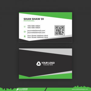 corporate  green & black abstract business card design 2024