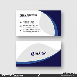 corporate blue abstract business card design 2024