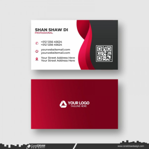 corporate dark red abstract business card design 2024