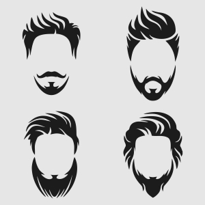 Free vector beard and hair designs CDR file download for free