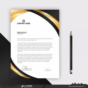 golden & black letterhead company presentation business template