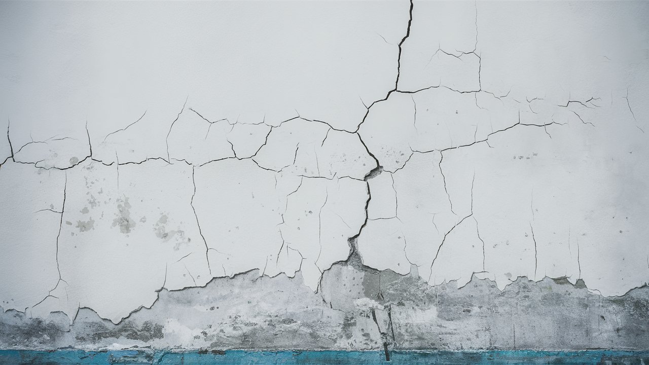 Minimalistic white cracked white wall background