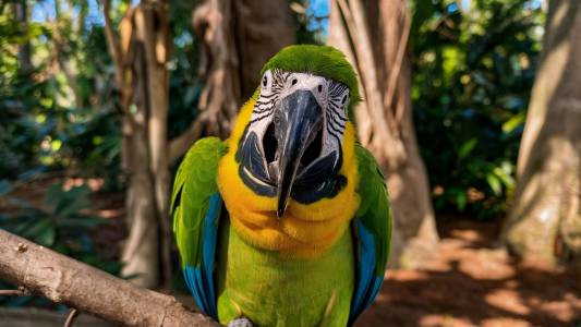 Front closeup view of hornbill in jungle hd stock image