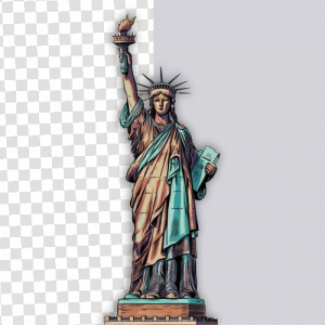 Png Image America Statue Of Liberty And Independence Day Illustration HD Quality Free Download
