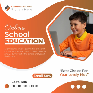 Online School Education poster design CDR  file download for free