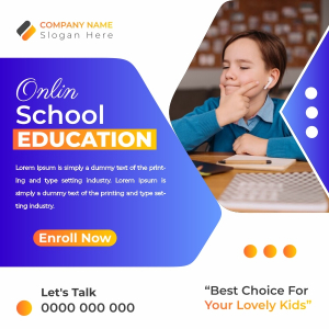 Online School Education poster design CDR download for free