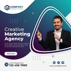 Creative Marketing Agency poster design CDR file download free